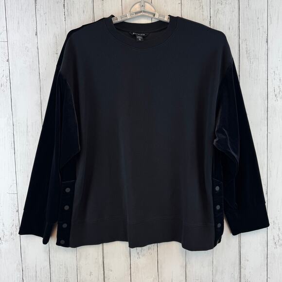 Athleta Black Retroplush Velvet Crewneck Oversized Sweatshirt 466916 Size XL - Picture 2 of 14